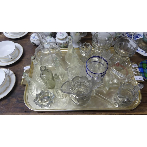 1181 - Tray Lot - Vintage Assorted Glassware.