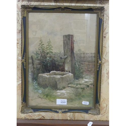 1215 - Framed Watercolour - Stand Pipe Signed W. Langley, approx 24 x 34cm.