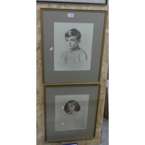 1224 - Pair of Framed Portraits by Frank Samuel Eastman (1878-1964) dated both 1915 & 1925.