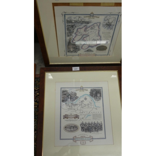 1227 - Pair of Framed Whisky Advertising Prints - Glenturret & Islay Whisky