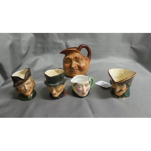 1252 - Five Miniature Character Jugs (Four Doulton & One Other).