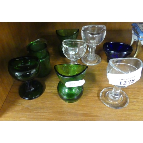 1278 - Collection of Vintage Glass Eye Baths.