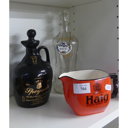 704 - Haig Scotch Whisky Water Jug, Dewars Decanter & Speyside Flagon.