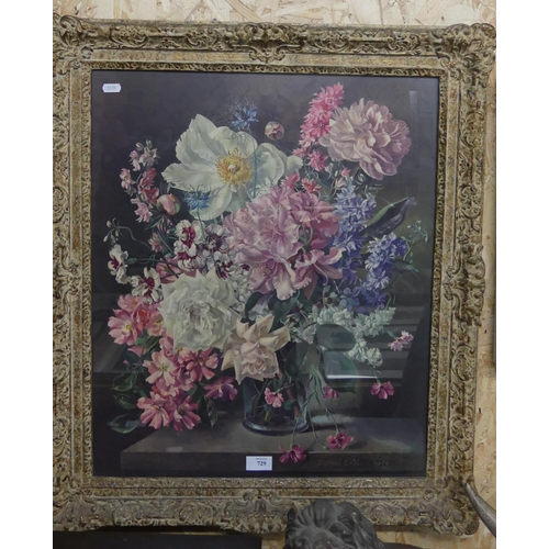 729 - Framed Print - Still Life after Lionel Ellis, measuring approx 50 x 60cm.