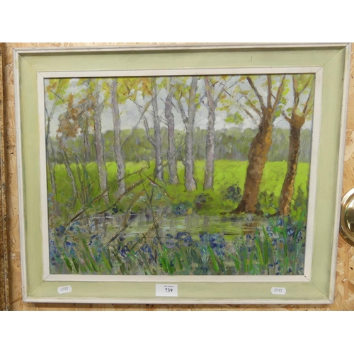 739 - Framed Oil Painting - Landscape, Unsigned, measuring approx 45 x 34cm.