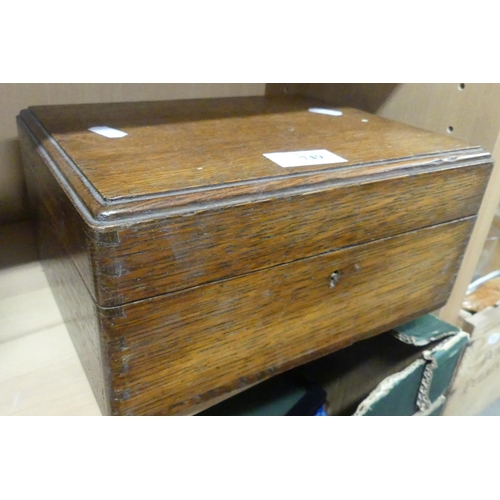 749 - Antique Oak Jewellery Box.