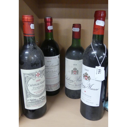 755 - Four Bottles of Vintage Red Wines.