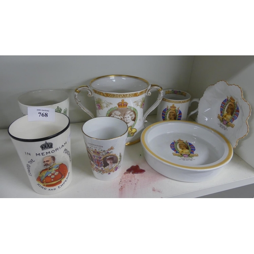 768 - Assorted Royalty Commemorative Tumblers, Mugs & Plates.