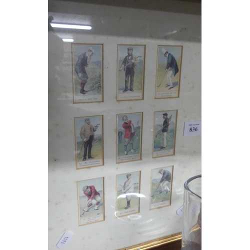 836 - Set of Framed Golfing Cigarette Cards.