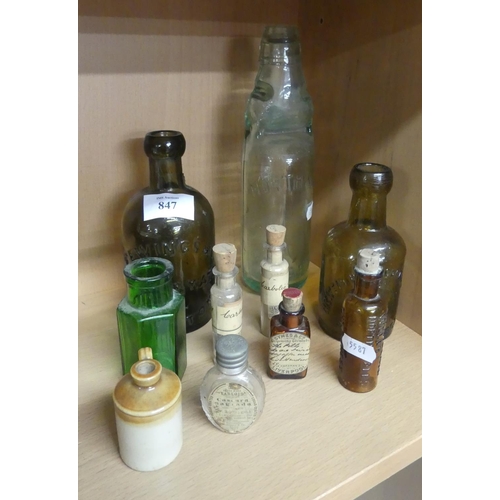 847 - Vintage Chemist & Other Glass Bottles.