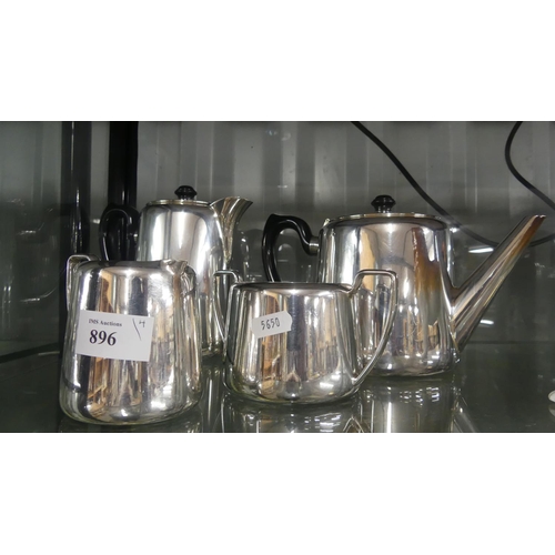 896 - Four Piece Silver Plated Hotel Ware Tea Service.