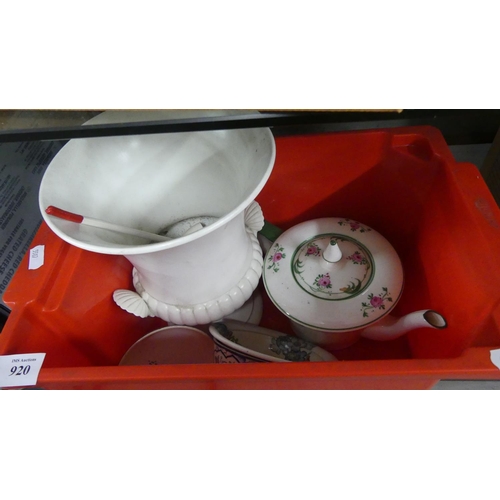 920 - Box - Pottery Urn, Teapots etc.