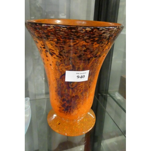 940 - Monart Style Art Glass Vase.