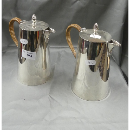 954 - Pair of EPBM Hot Water Jugs.