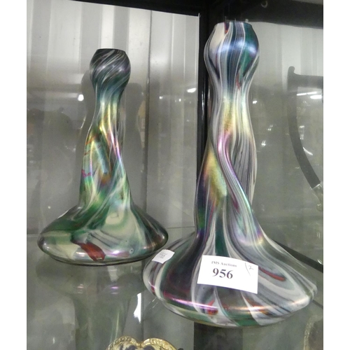 956 - Pair of Art Glass Vases.