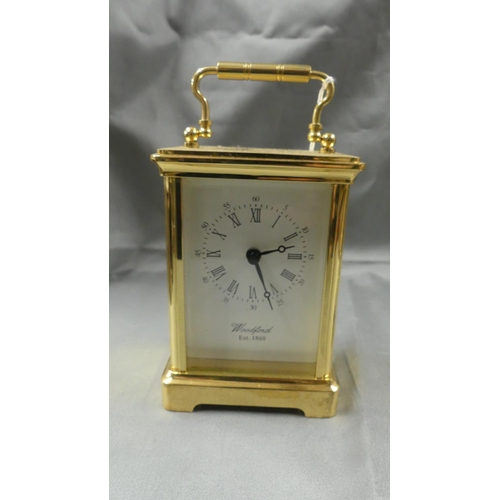 969 - Woodford Brass Carriage Clock.