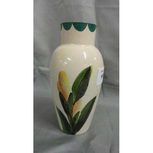 991 - Wemyss Bud Vase Painted with Iris Flowers.