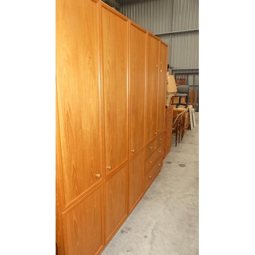 2433 - 2 Teak Wardrobes, Teak Chest & Pair Of Teak Bedsides.