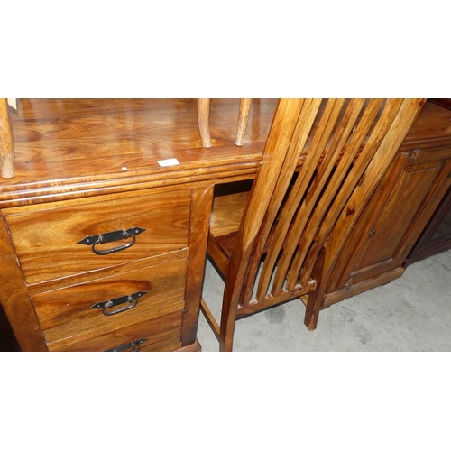 2633 - Hardwood Desk & Chair.