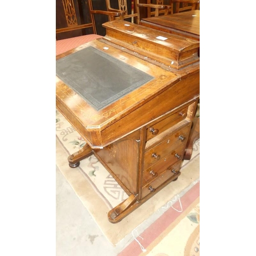 2750 - Victorian Mahogany Inlaid Davenport Writing Desk.