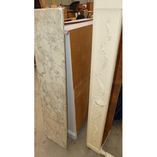 2810 - Wall Mounted Marble Top Side Table.