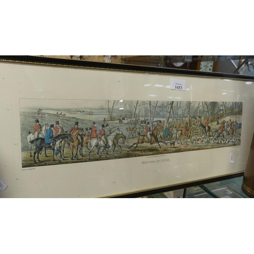 1433 - Framed Sporting Print After Alken, approx 51 x 11cm.