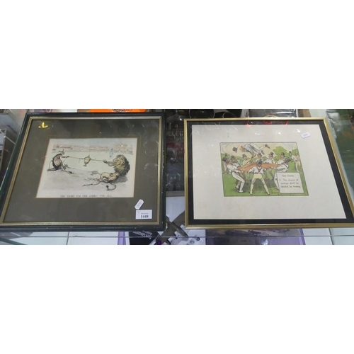 1448 - Two Framed Cricket Prints.