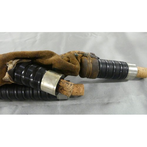 1406 - Pair of Scottish Bagpipes with Nickel Plated Mounts in Wooden Carrying Box.