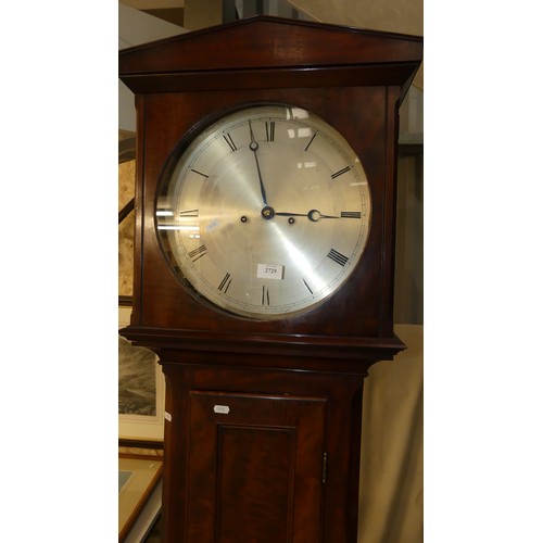 2729 - Mahogany Long Case Clock With Silver Dial by Andrew Millar of Edinburgh.