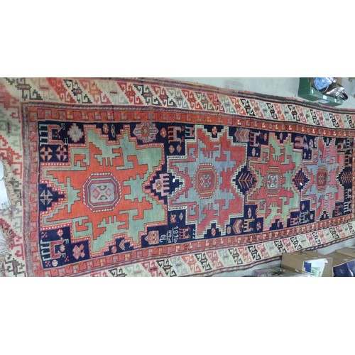 2012 - Antique Geometric Caucasian Wool Runner - 112 x 260.