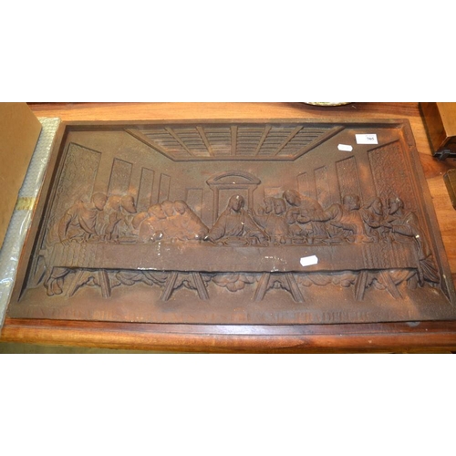 705 - Cast Iron Plaque Of The Last Supper.