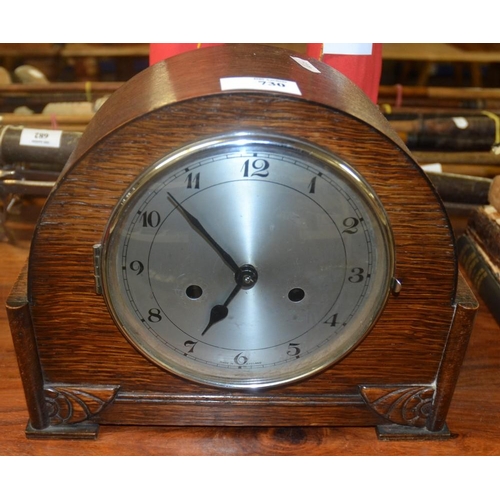 730 - Oak Mantel Clock.