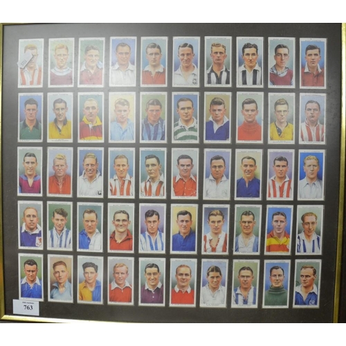 763 - Framed Set Of Football Cigarette Cards.