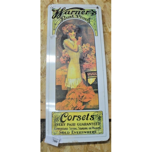 780 - Harners Corsets Advertising Enamel Sign.