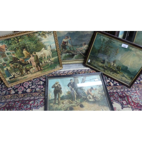 1482 - Five Assorted Hunting Lithographs.