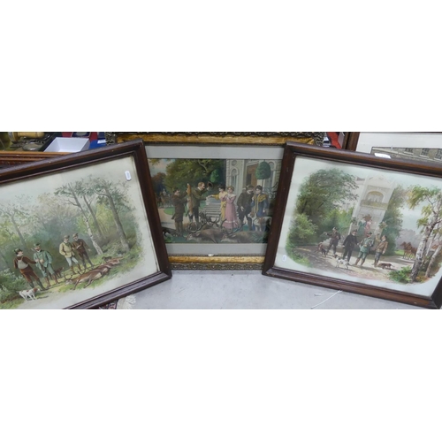 1484 - Three Framed Hunting Lithographs.