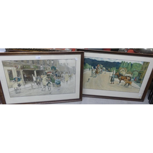 1485 - Close Pair of Coaching Prints by Cecil Aldin, approx 60 x 34cm.