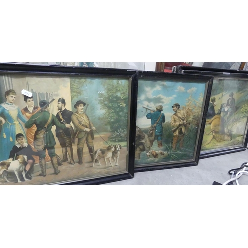 1486 - Six Framed Hunting Lithographs.