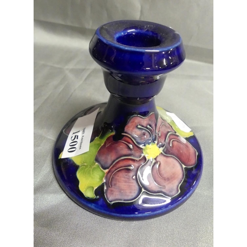 1500 - Moorcroft Candlestick - Hibiscus Pattern