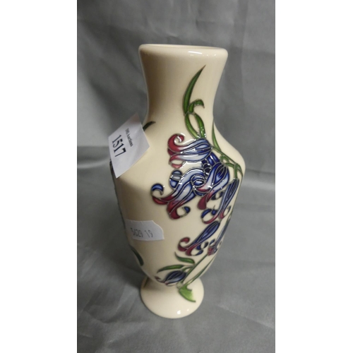 1517 - Moorcroft Flower Vase - Blue Harmony Pattern