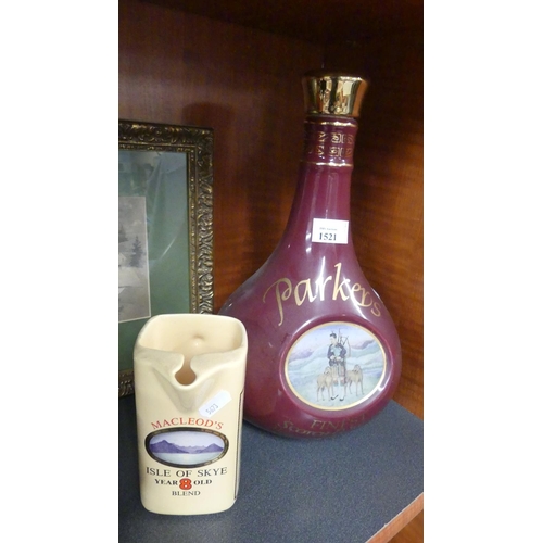 1521 - Large Parkers Decanter & Isle of Skye Whisky Water Jug.