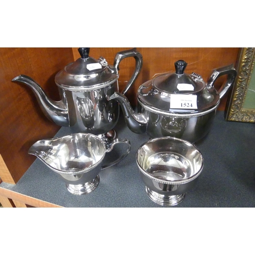 1524 - 20th Century Four Piece Silverplated Tea Service.