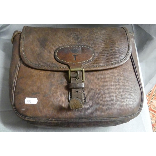 1536 - Vintage Atkins Leather Cartridge Bag.