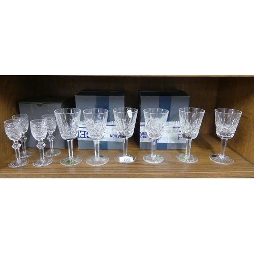 1553 - Six Waterford Crystal Conical Shaped Wine Glasses & Four Waterford Liqueur Glasses - all boxed.