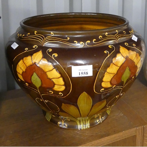 1558 - Art Nouveau Planter by Wardle England, approx 27cm tall.