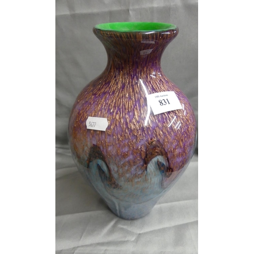 831 - Large Franco Toffolo Art Glass Vase, approx 29cm tall, signed.