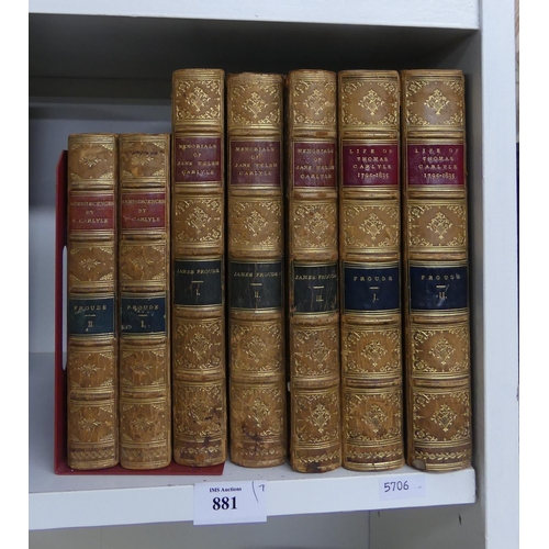 881 - Seven Leatherbound Vols - Thomas & Jane Carlyle (Three Sets).