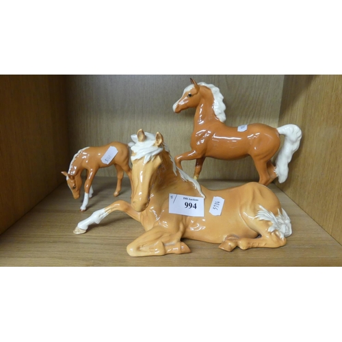 994 - Three Beswick Horses.