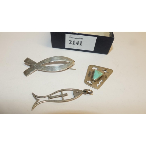 2141 - 3 Scandanavian Brooches