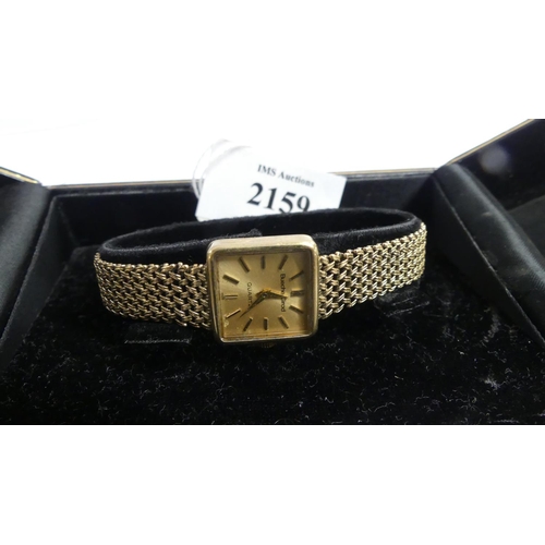 2159 - 9ct Gold Ladies Bueche Girod Wristwatch - 24.4g total weight.